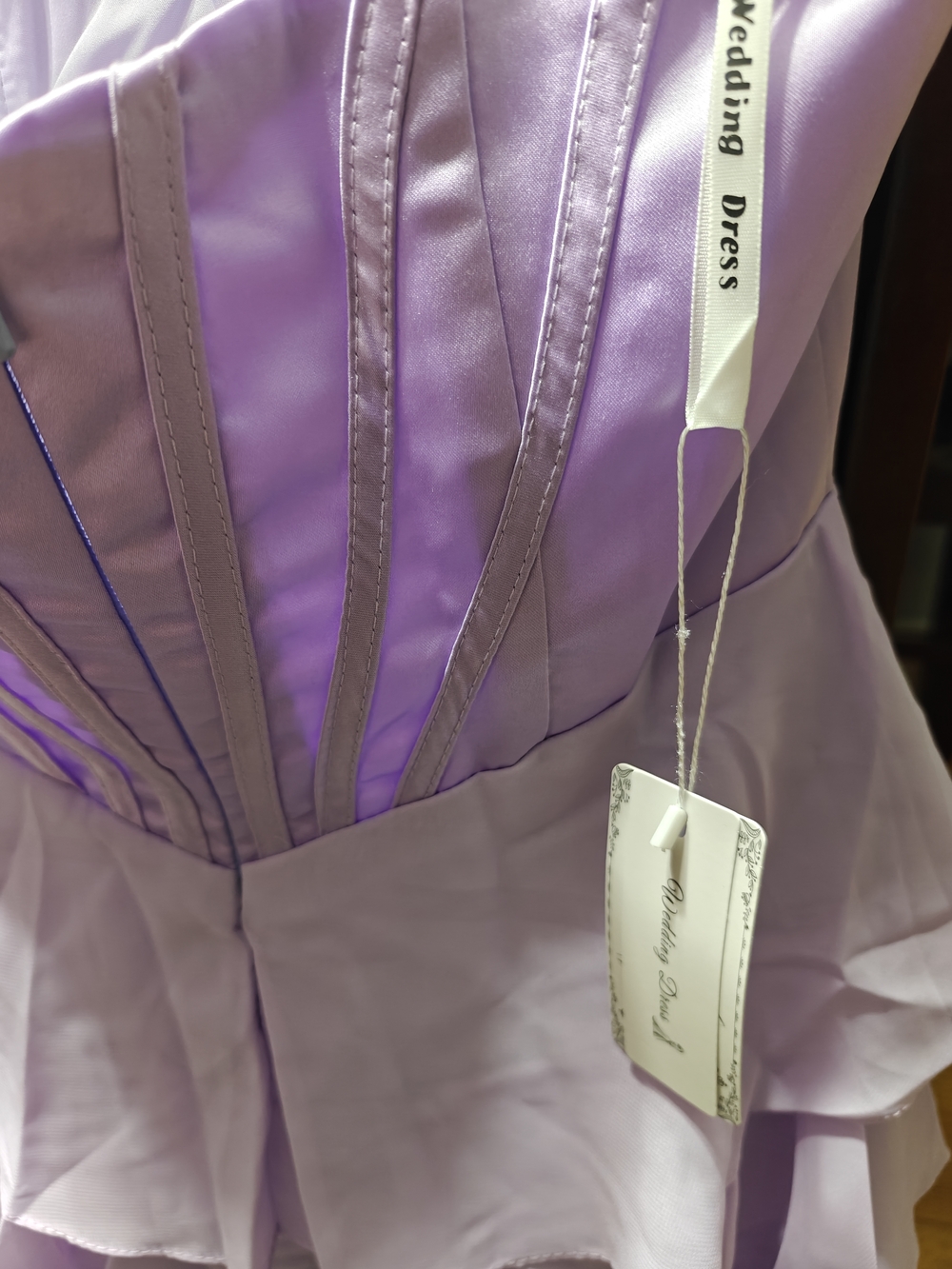 Strapless Lavender Ruffled Mini Dress - Picture 4 of 5